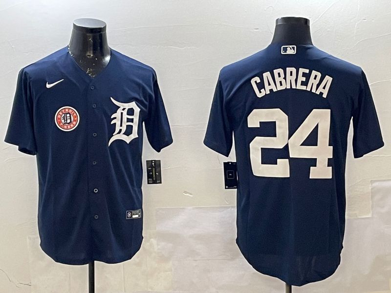 Men Detroit Tigers #24 Cabrera Blue Game 2025 Nike MLB Jersey style 3->detroit tigers->MLB Jersey